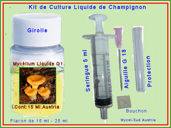Myclium liquide des Champignons de Culture